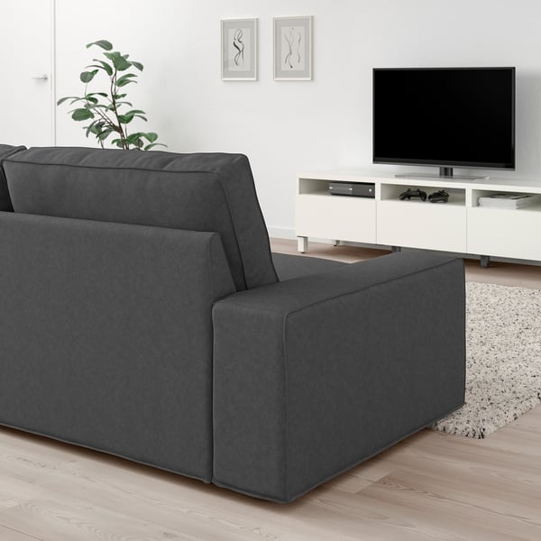 KIVIK u-shaped sofa, 6 seat, Tallmyra medium grey, 328x83x257 cm