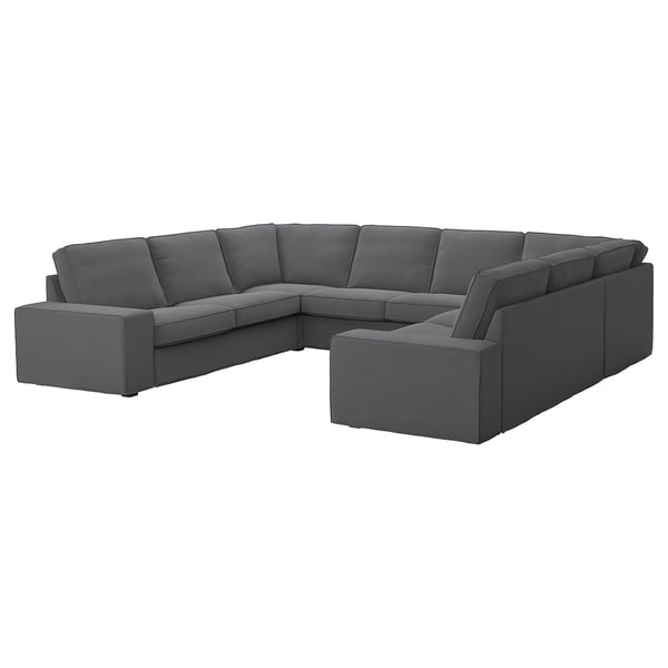 KIVIK u-shaped sofa, 6 seat, Tallmyra medium grey, 328x83x257 cm