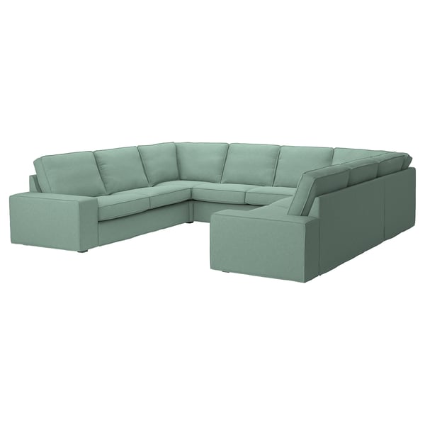 KIVIK u-shaped sofa, 6 seat, Tallmyra light green, 328x83x257 cm