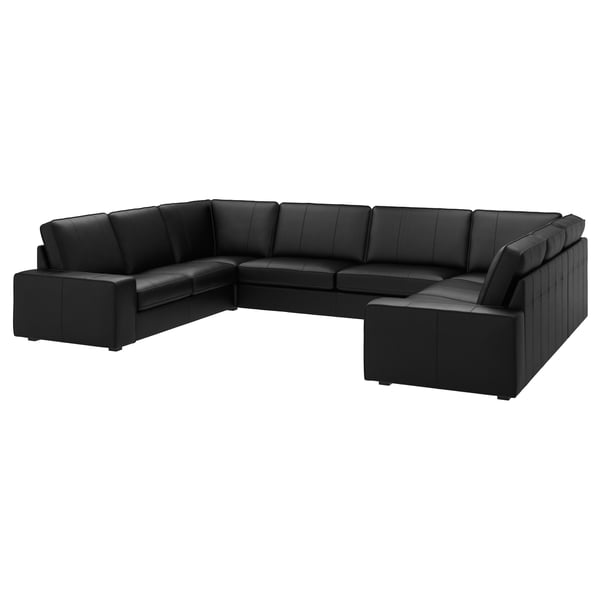 KIVIK u-shaped sofa, 7-seat, Grann/Bomstad black, 368x83x257 cm