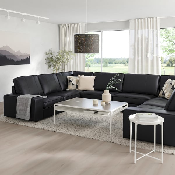 KIVIK U-shaped sofa with 7 seats, Grann / Bomstad black ,