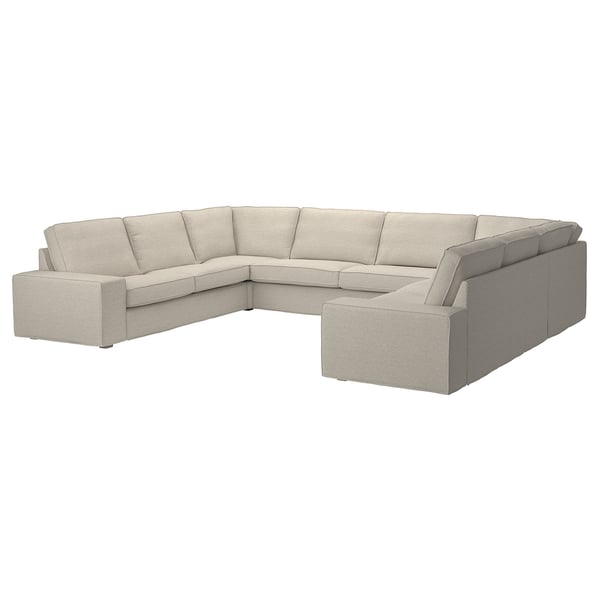 KIVIK u-shaped sofa, 7-seat, Gunnared beige, 328x83x257 cm