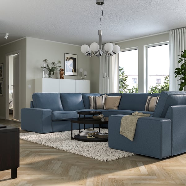 KIVIK u-shaped sofa, 7-seat, Gunnared blue, 368x83x257 cm