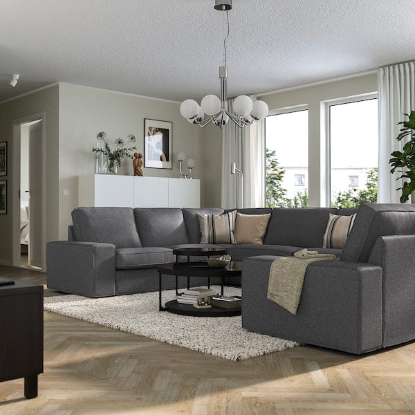 Ikea KIVIK - 7-seater U-shaped sofa, Gunnared smoky gray