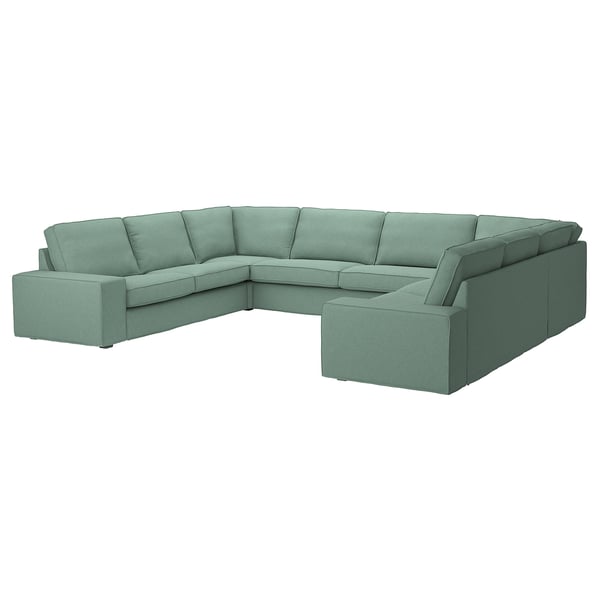 KIVIK u-shaped sofa, 7-seat, Tallmyra light green, 328x83x257 cm