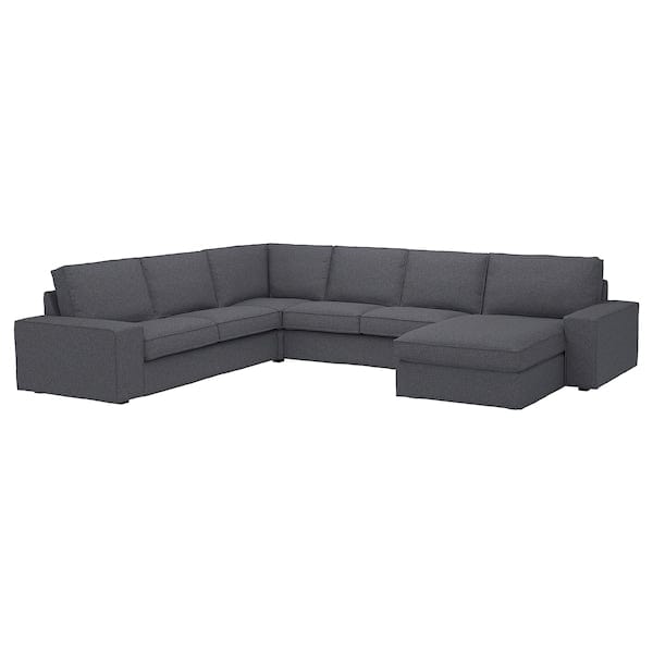 Ikea KIVIK - 5-seater angol sofa/chaise-longue, Gunnared smoke gray