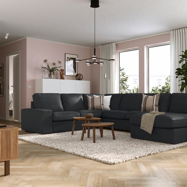 KIVIK corner sofa, 5-seat w chaise longue, Tresund anthracite, 24x83x95 cm