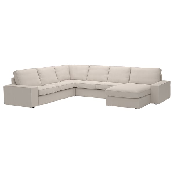 KIVIK corner sofa, 5-seat w chaise longue, Tresund light beige, 24x83x95 cm