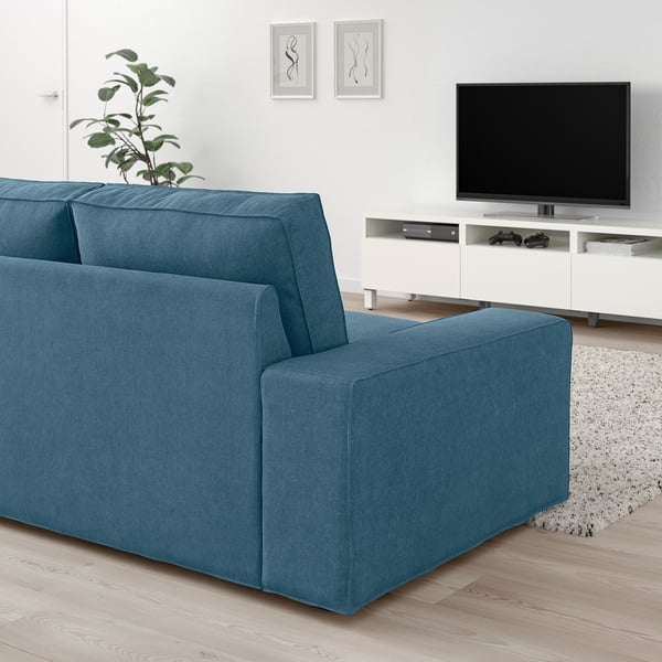 KIVIK - 6 seater angol sofa/chaise-longue, Tallmyra blue ,