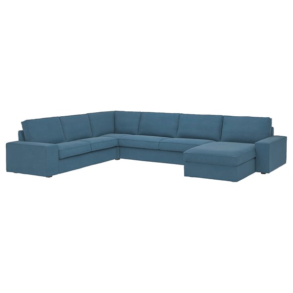 KIVIK corner sofa, 6-seat w chaise longue, Tallmyra blue, 257x83x163 cm