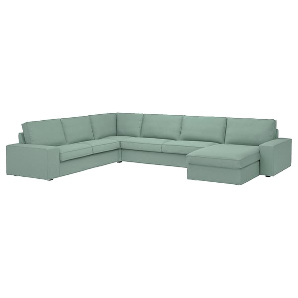 KIVIK corner sofa, 6-seat w chaise longue, Tallmyra light green, 257x83x163 cm