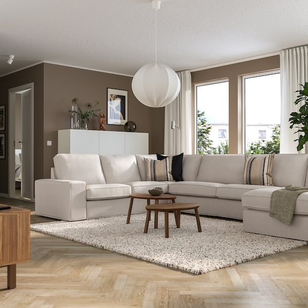 KIVIK - 6 seater corner sofa/chaise-longue, Tresund light beige