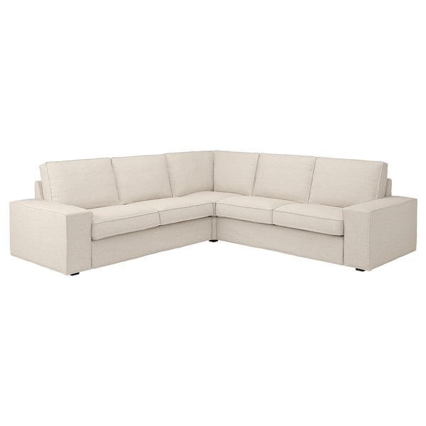 KIVIK corner sofa, 4-seat, Gunnared beige, 257x83x95 cm