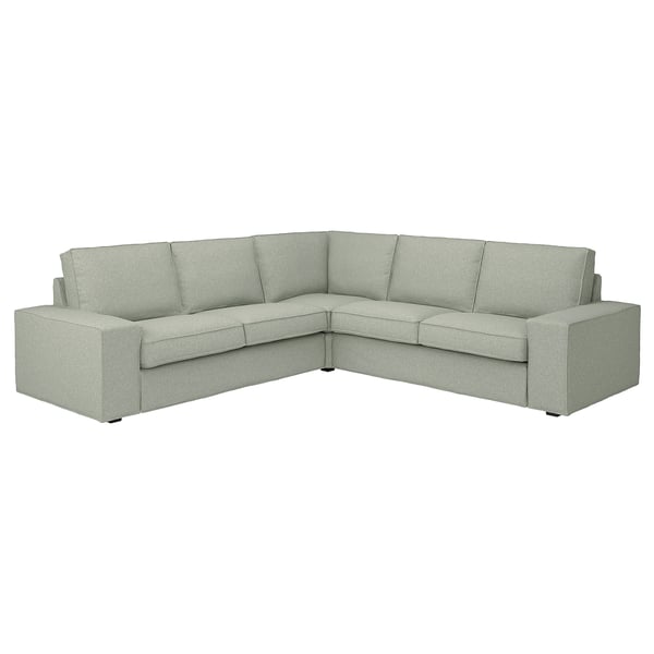 KIVIK corner sofa, 4-seat, Gunnared light green, 257x83x95 cm