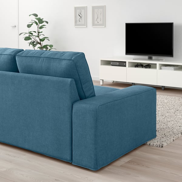 KIVIK corner sofa, 4-seat, Tallmyra blue, 257x83x95 cm