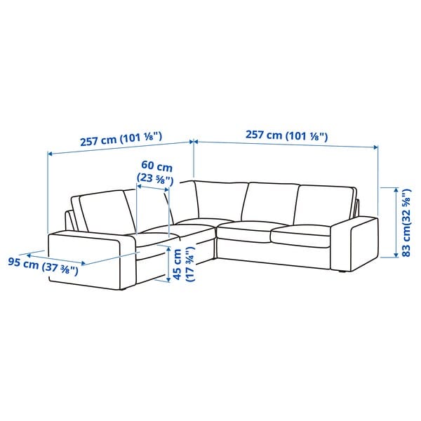 Ikea KIVIK - 4-seater corner sofa, Tallmyra smoke gray