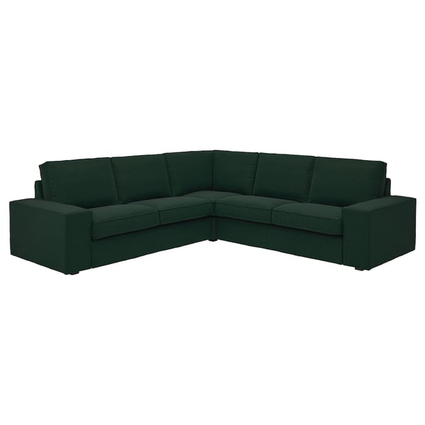 KIVIK - 4-seater corner sofa, Tallmyra dark green ,
