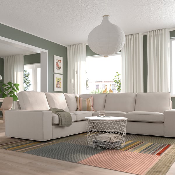 KIVIK corner sofa, 4-seat, Tresund light beige, 257x83x95 cm