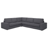 KIVIK corner sofa, 5-seat, Gunnared medium grey, 24x83x95 cm