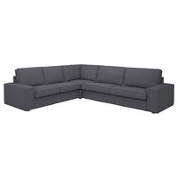 KIVIK corner sofa, 5-seat, Gunnared medium grey, 24x83x95 cm
