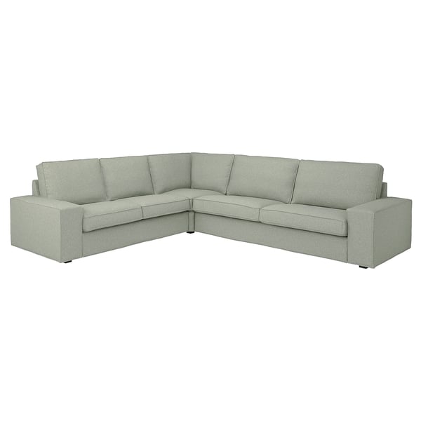 KIVIK corner sofa, 5-seat, Gunnared light green, 24x83x95 cm
