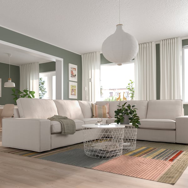 KIVIK corner sofa, 5-seat, Tresund light beige, 24x83x95 cm