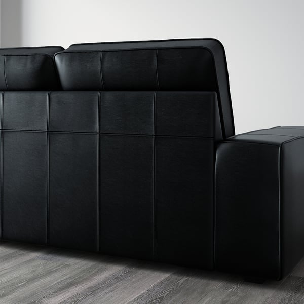 KIVIK corner sofa, 6-seat, with chaise longue/Grann/Bomstad black, 24x83x163 cm