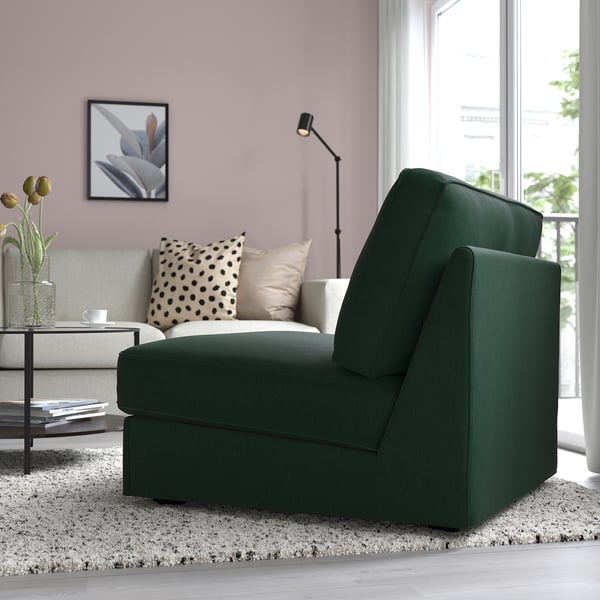 KIVIK - 1-seater sofa bed, Tallmyra dark green ,
