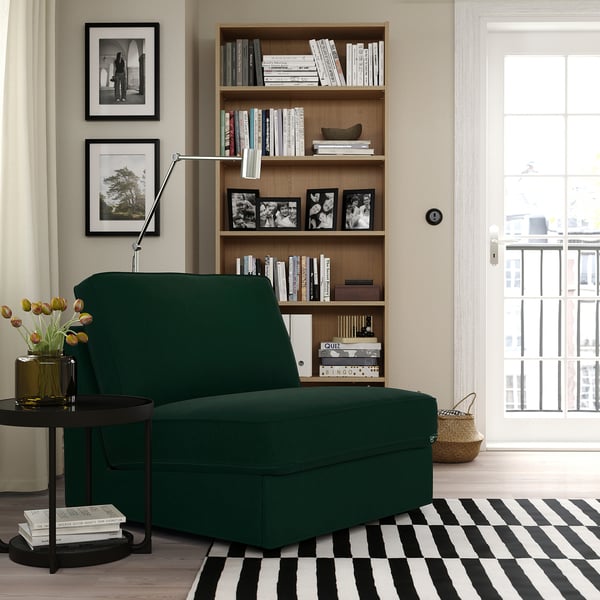 KIVIK - 1-seater sofa bed, Tallmyra dark green ,