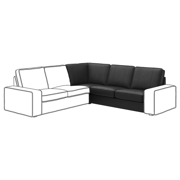 KIVIK corner section, Grann/Bomstad black, 230x82x92 cm