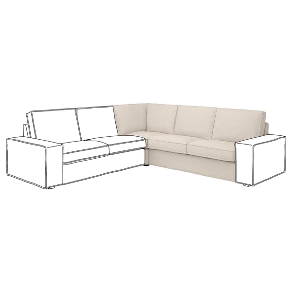 KIVIK corner section, Gunnared beige, 234x83x94 cm