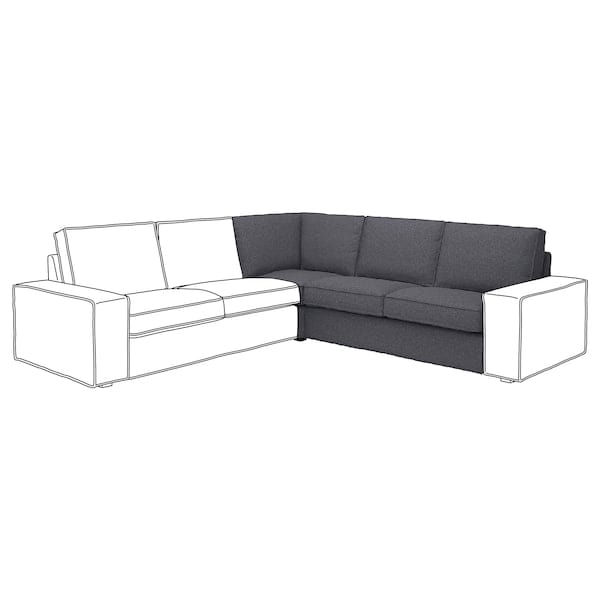 KIVIK - Corner modular element, Gunnared smoke gray