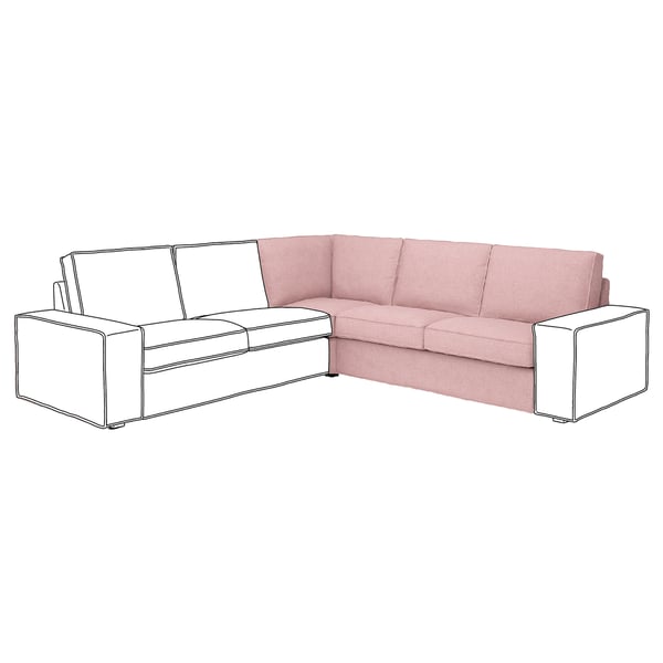 KIVIK corner section, Gunnared light brown-pink, 234x83x94 cm