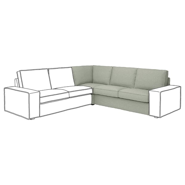 KIVIK corner section, Gunnared light green, 234x83x94 cm