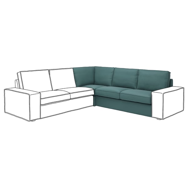 KIVIK Corner Modular Element, Kelinge grey-turquoise ,