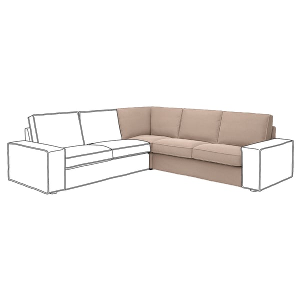 KIVIK corner section, Tallmyra beige, 234x83x94 cm