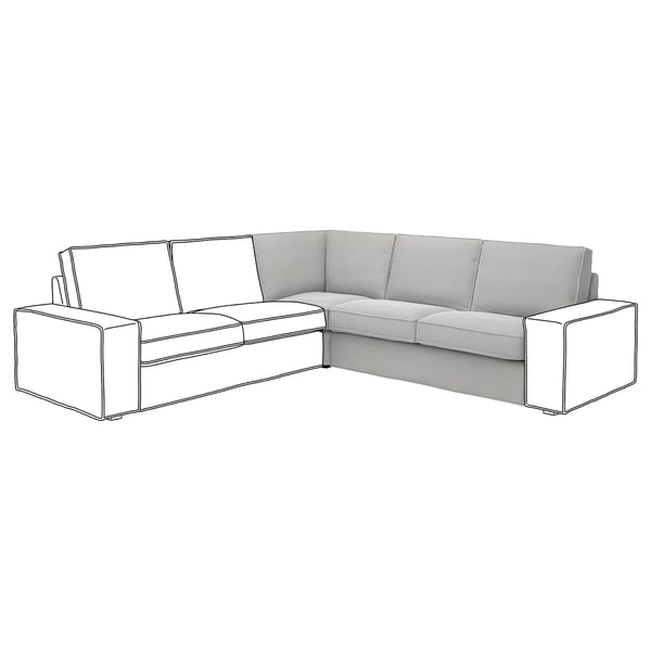 KIVIK - Corner modular element, Tallmyra white/black ,