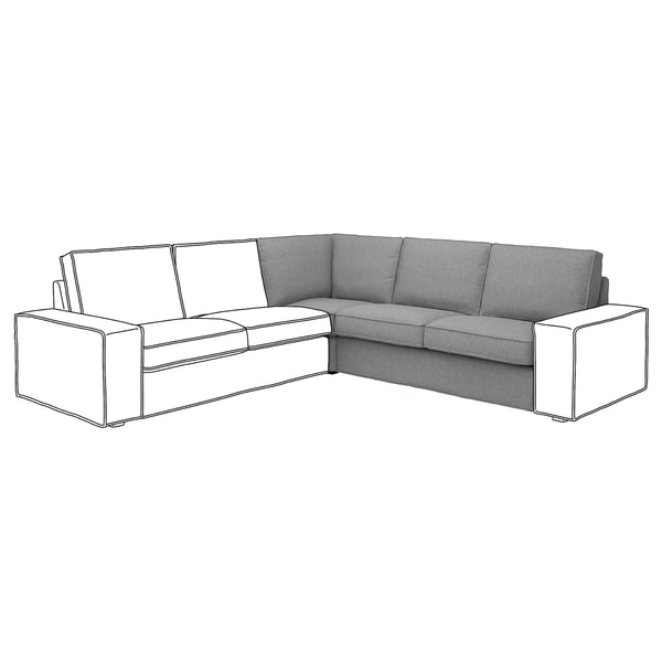 KIVIK corner section, Tibbleby beige/grey, 234x83x94 cm