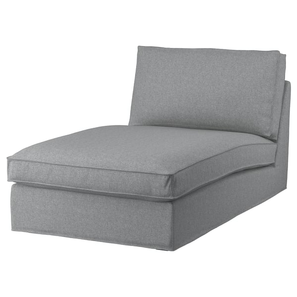 KIVIK cover for chaise longue, Tibbleby beige/grey