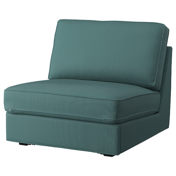 KIVIK - 1-seater sofa bed cover, Kelinge grey-turquoise ,