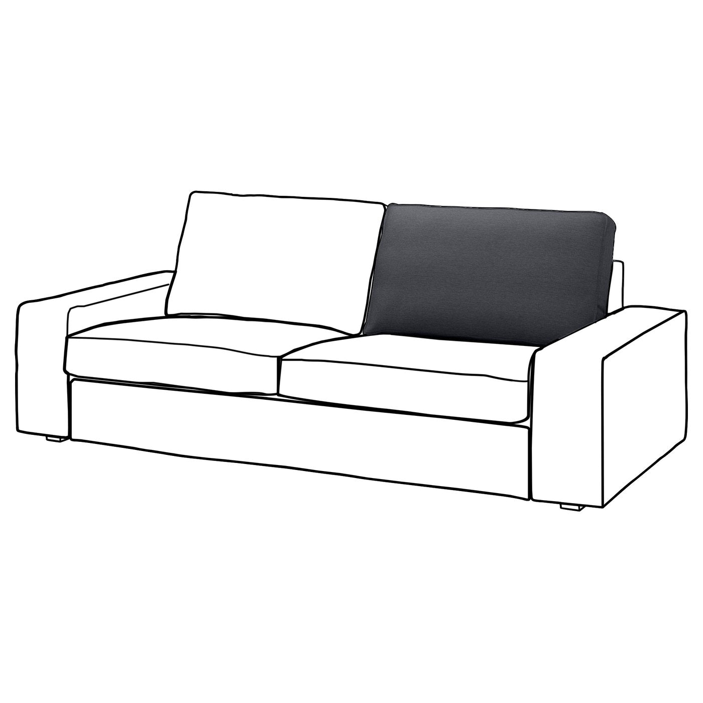 KIVIK inner back cushion for 3-seat sofa, for replacement, 96x55x21 cm