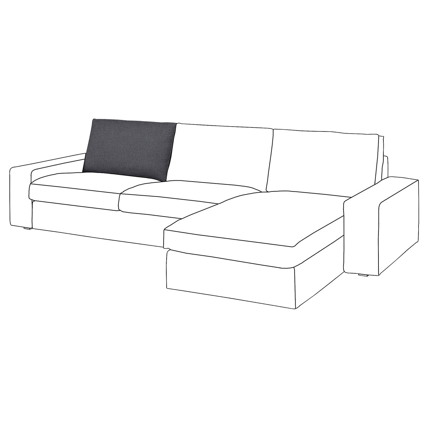 KIVIK inner back cushion for 3-seat sofa, for replacement, 96x55x21 cm
