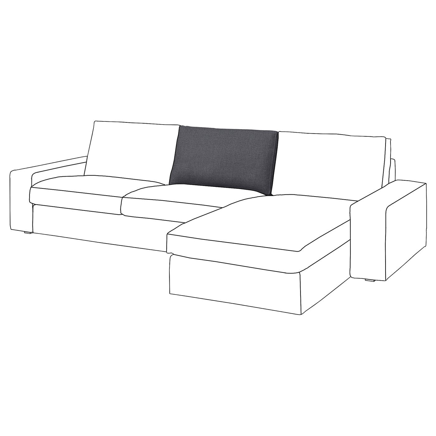KIVIK inner back cushion for 3-seat sofa, for replacement, 96x55x21 cm