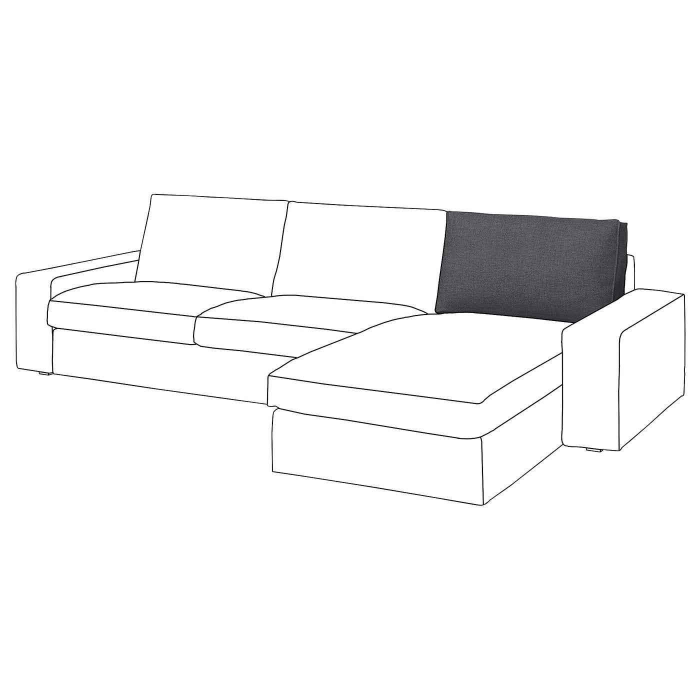KIVIK inner back cushion for 3-seat sofa, for replacement, 96x55x21 cm