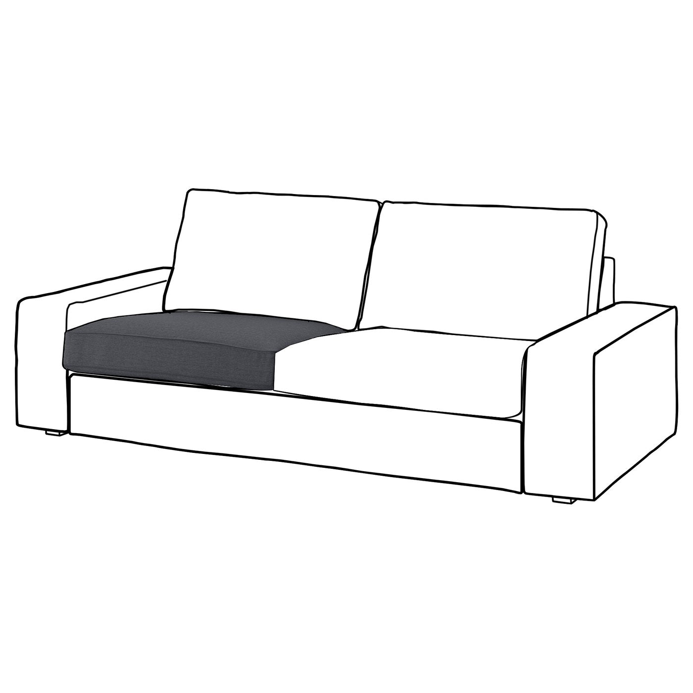 KIVIK inner seat cushion for 3-seat sofa, for replacement, 91 cm