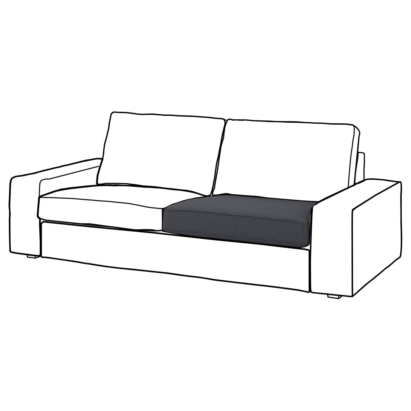KIVIK inner seat cushion for 3-seat sofa, for replacement, 91 cm