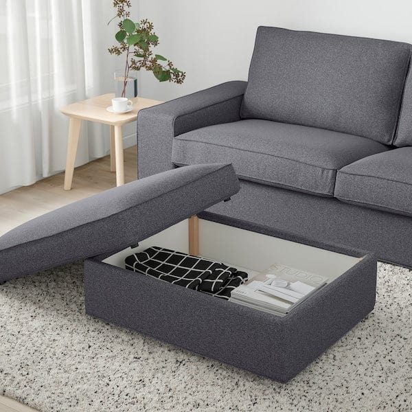 Ikea KIVIK - Footstool with storage, Gunnared smoke gray
