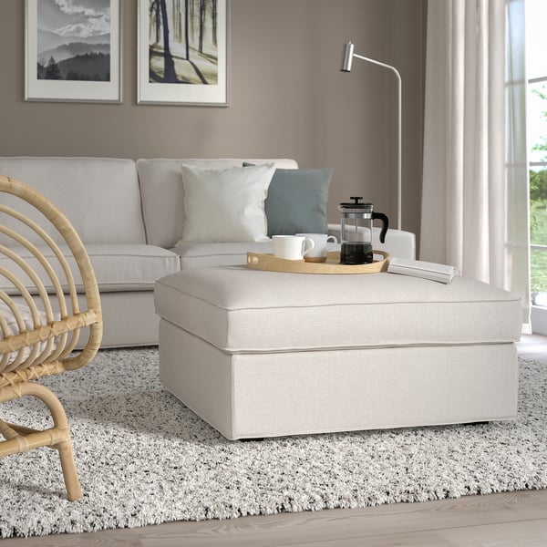 KIVIK footstool with storage, Tresund light beige, 90x43x70 cm