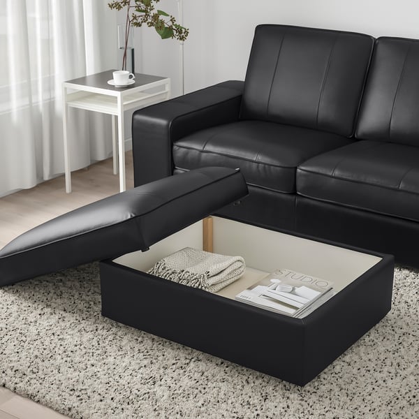 KIVIK footstool, Grann/Bomstad black, 90x43x70 cm