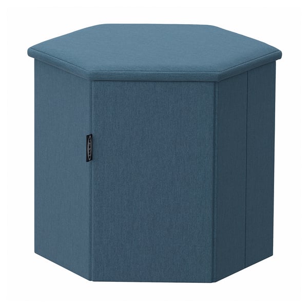 KJUGE pouffe with storage, Knisa medium blue, 38 cm